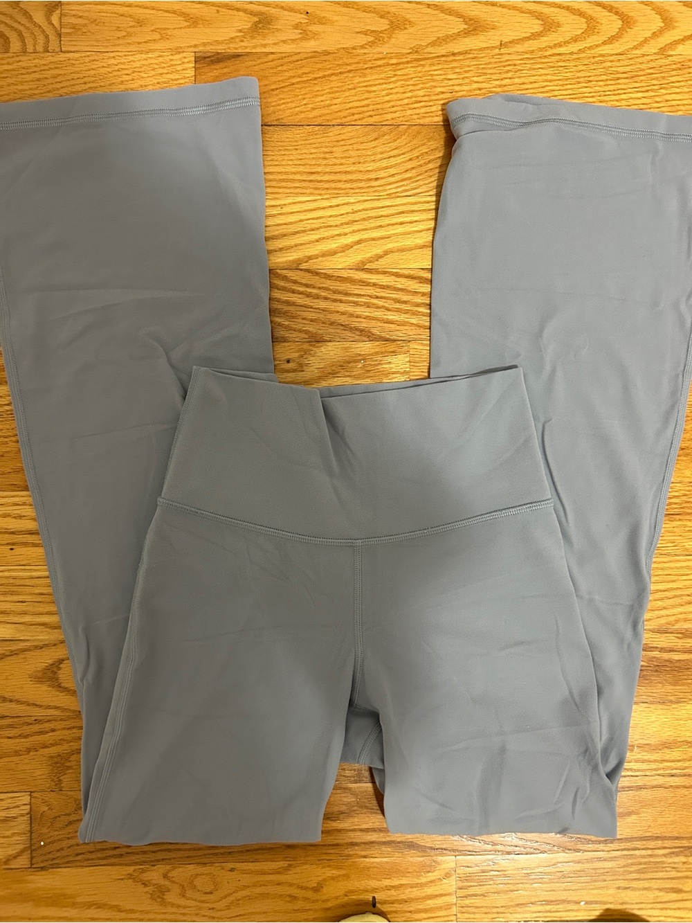 Aritzia TNA gray high waisted butter flare leggings
